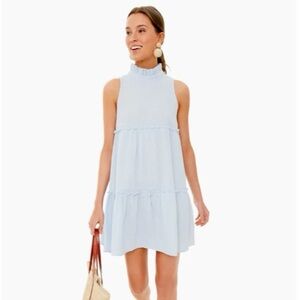 Tuckernuck Pomander Place Blue Gauze Sleeveless Dress sz L